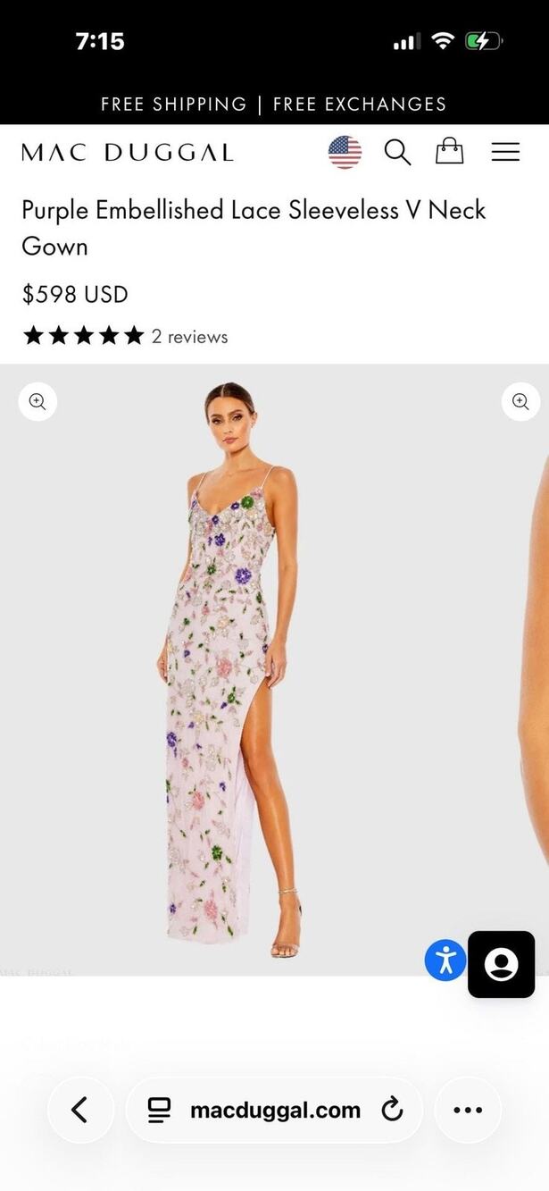 Mac Duggal White Multi Embellished Lace Sleeveless V Neck Gown Size 10